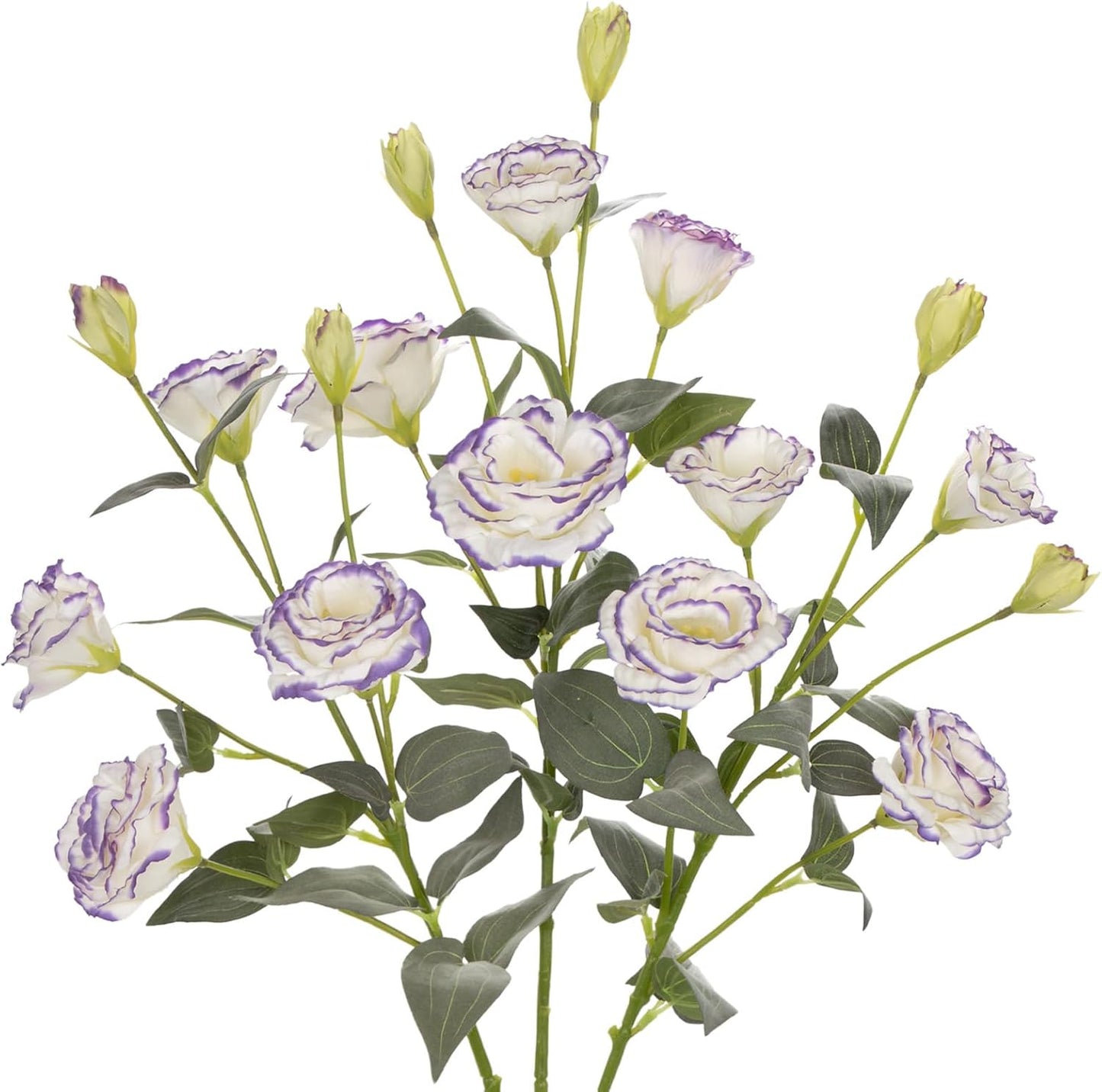 34.5" Purple Artificial Flowers Silk Fake Flower 3Pcs Eustoma Lisianthus Flowers with Long Stem Faux Flowers Arrangement Branch with 4 Heads for DIY Wedding Party Centerpiece Bouquet Table Home Decor