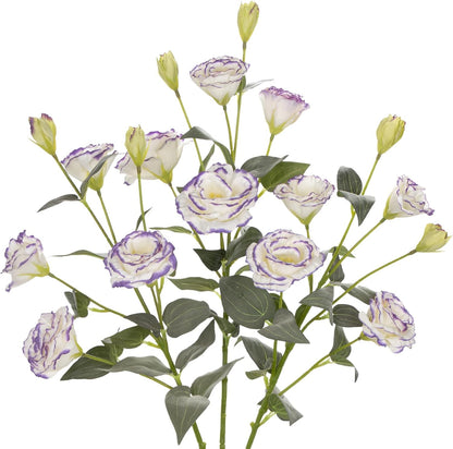 34.5" Purple Artificial Flowers Silk Fake Flower 3Pcs Eustoma Lisianthus Flowers with Long Stem Faux Flowers Arrangement Branch with 4 Heads for DIY Wedding Party Centerpiece Bouquet Table Home Decor