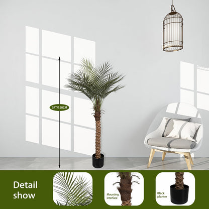 Artificial Palm Plant 3FT Fake Palm Tree with 9 Trunks Perfect 36inch Faux Tropical Palm Plants in Pot for Indoor Outdoor House Home Office Garden Modern Decor Housewarming Gift (2 Pack)