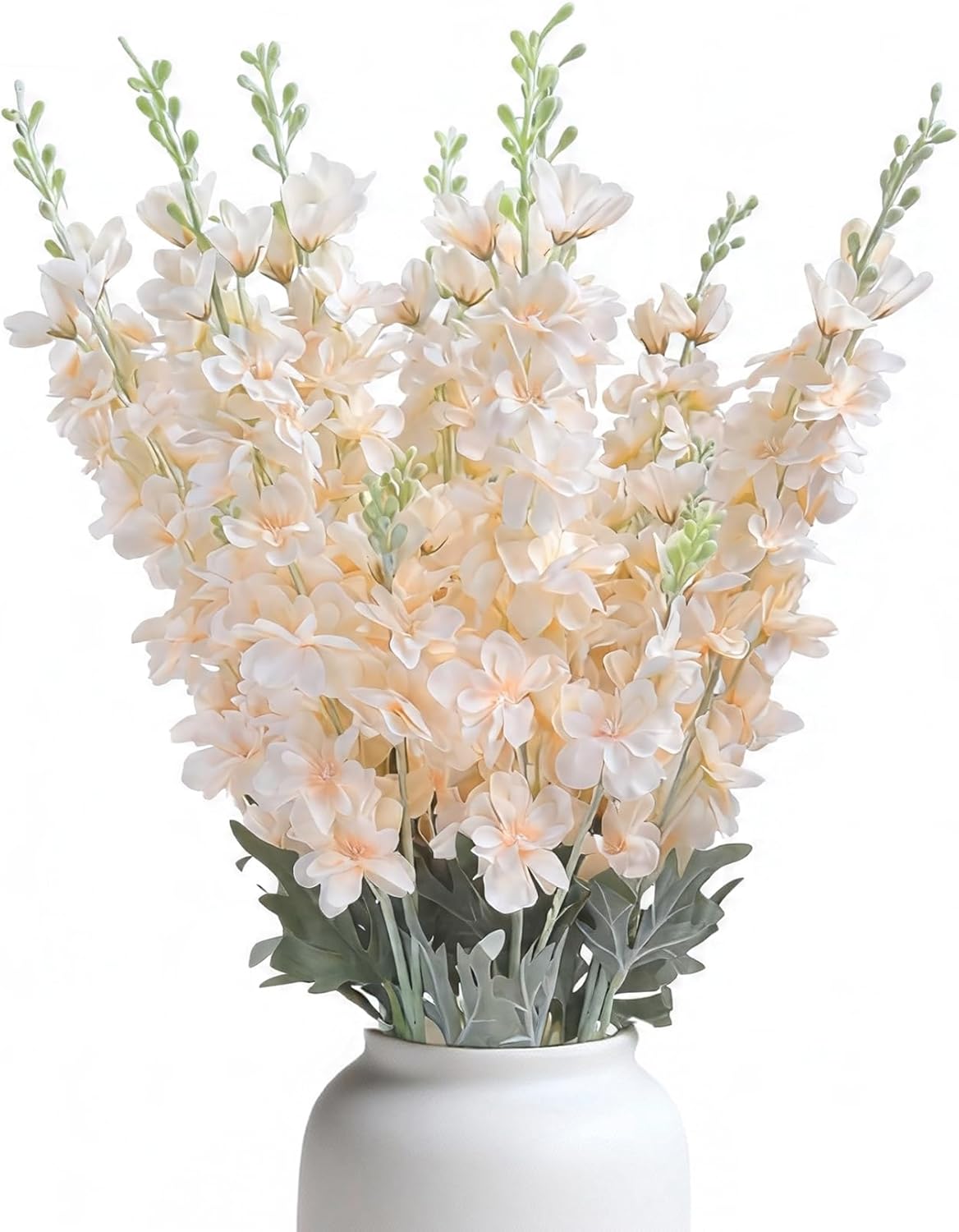 8 pcs Sky Blue Delphinium Artificial Flowers for Tall Vase, 34" Long Fake Snap Dragons Flower, Larkspur Silk Flowers with Bendable Flocking Stem Coastal Farmhouse Home Decor (Sky Blue)