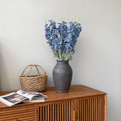 8 pcs Sky Blue Delphinium Artificial Flowers for Tall Vase, 34" Long Fake Snap Dragons Flower, Larkspur Silk Flowers with Bendable Flocking Stem Coastal Farmhouse Home Decor (Sky Blue)
