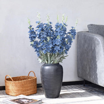 8 pcs Sky Blue Delphinium Artificial Flowers for Tall Vase, 34" Long Fake Snap Dragons Flower, Larkspur Silk Flowers with Bendable Flocking Stem Coastal Farmhouse Home Decor (Sky Blue)