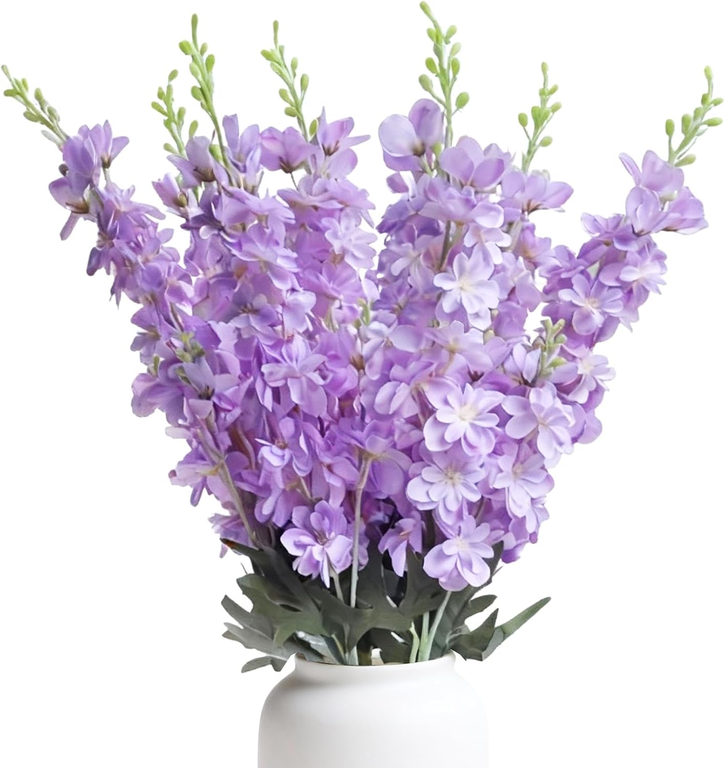 8 pcs Sky Blue Delphinium Artificial Flowers for Tall Vase, 34" Long Fake Snap Dragons Flower, Larkspur Silk Flowers with Bendable Flocking Stem Coastal Farmhouse Home Decor (Sky Blue)