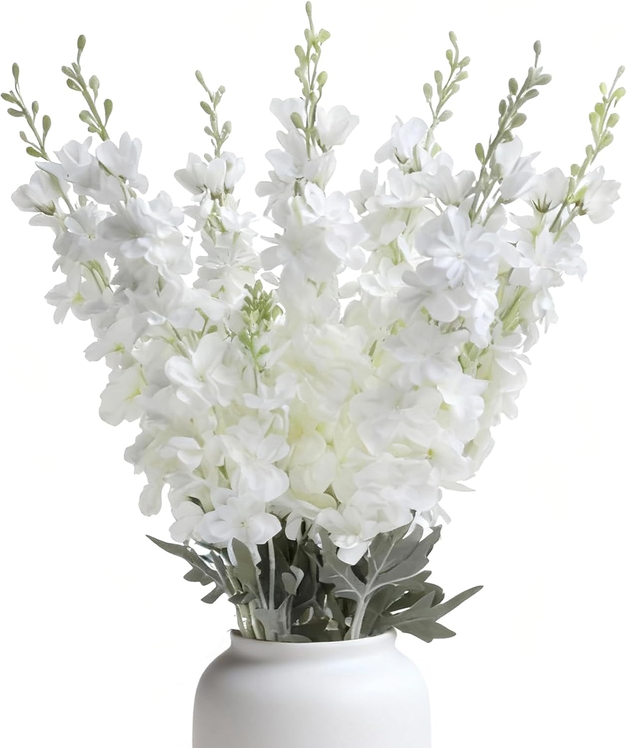 8 pcs Sky Blue Delphinium Artificial Flowers for Tall Vase, 34" Long Fake Snap Dragons Flower, Larkspur Silk Flowers with Bendable Flocking Stem Coastal Farmhouse Home Decor (Sky Blue)