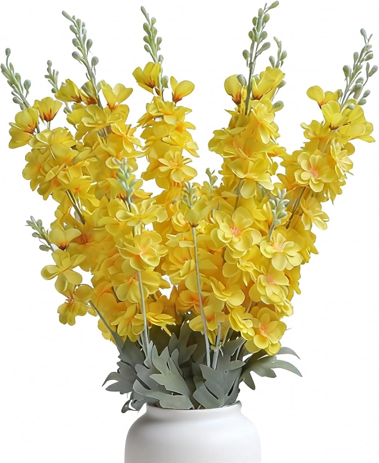 8 pcs Sky Blue Delphinium Artificial Flowers for Tall Vase, 34" Long Fake Snap Dragons Flower, Larkspur Silk Flowers with Bendable Flocking Stem Coastal Farmhouse Home Decor (Sky Blue)