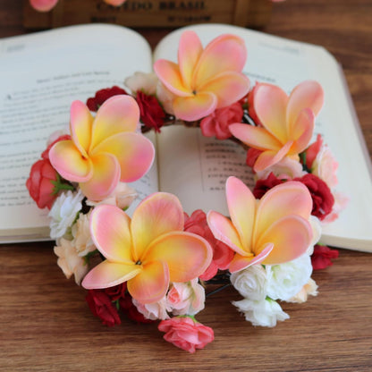 10PCS Artificial Plumeria Flowers with Stem, Apricot