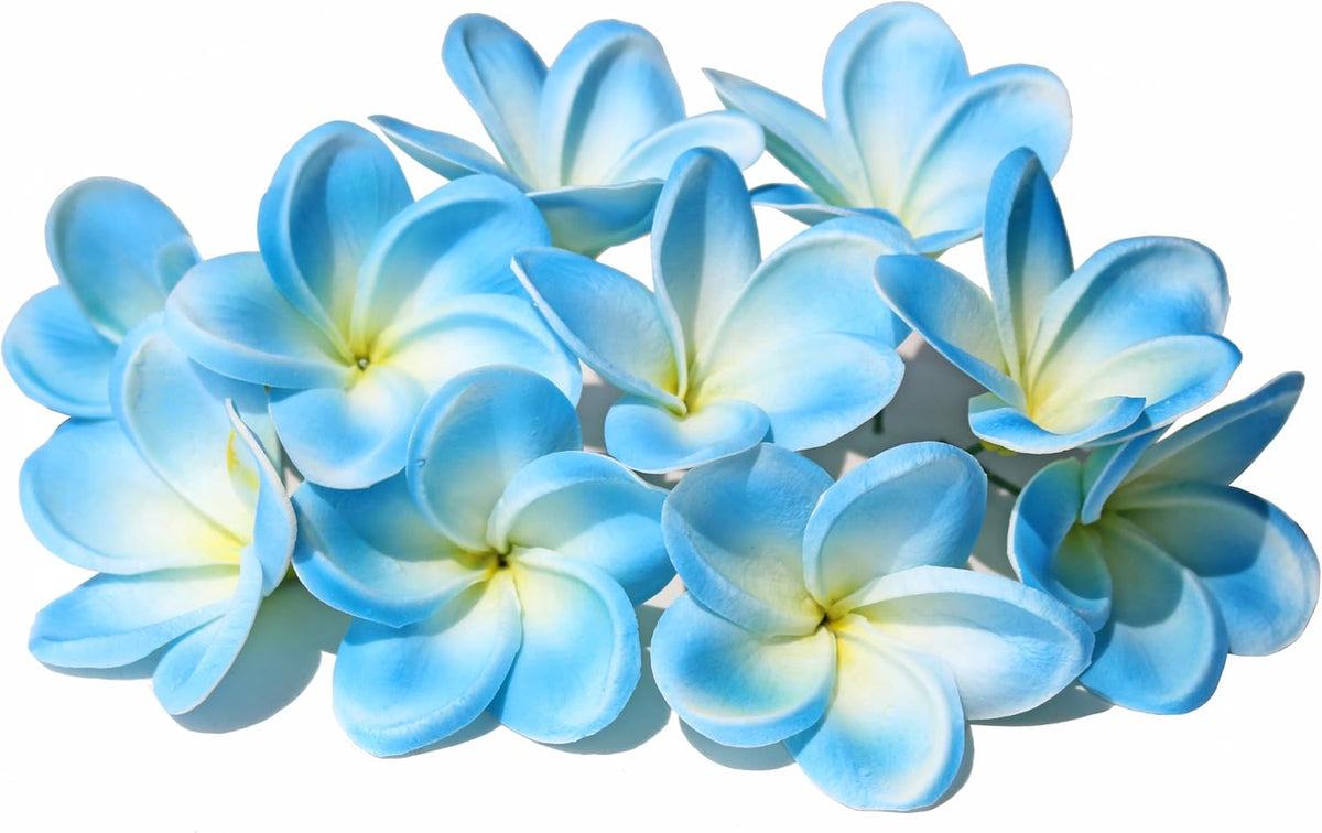 10PCS Artificial Plumeria Flowers with Stem, Apricot