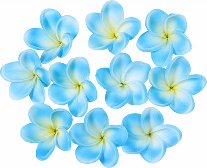 10PCS Artificial Plumeria Flowers with Stem, Apricot