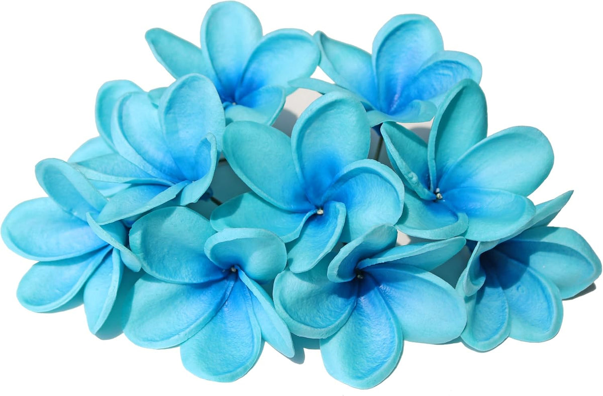 10PCS Artificial Plumeria Flowers with Stem, Apricot