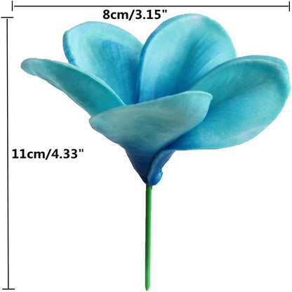10PCS Artificial Plumeria Flowers with Stem, Apricot