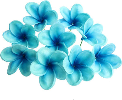 10PCS Artificial Plumeria Flowers with Stem, Apricot