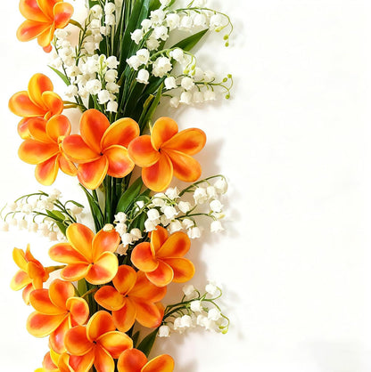 10PCS Artificial Plumeria Flowers with Stem, Apricot