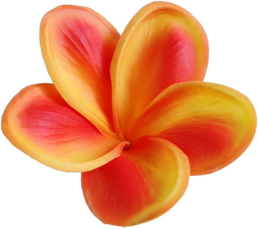 10PCS Artificial Plumeria Flowers with Stem, Apricot