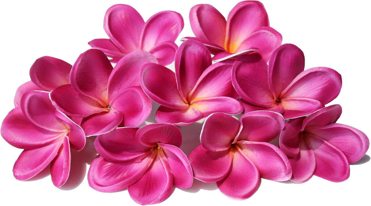10PCS Artificial Plumeria Flowers with Stem, Apricot