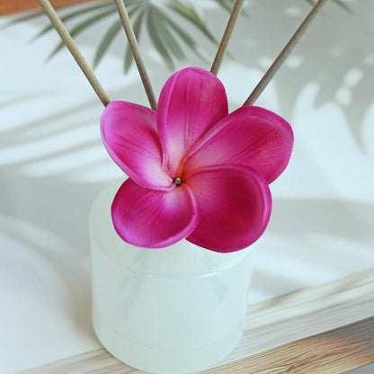 10PCS Artificial Plumeria Flowers with Stem, Apricot