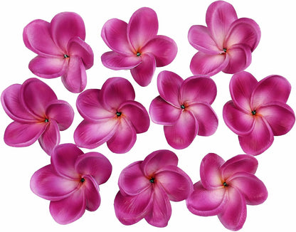10PCS Artificial Plumeria Flowers with Stem, Apricot