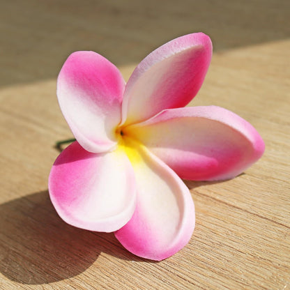 10PCS Artificial Plumeria Flowers with Stem, Apricot