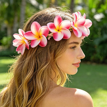 10PCS Artificial Plumeria Flowers with Stem, Apricot