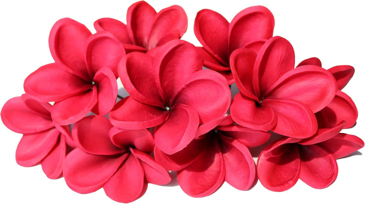 10PCS Artificial Plumeria Flowers with Stem, Apricot