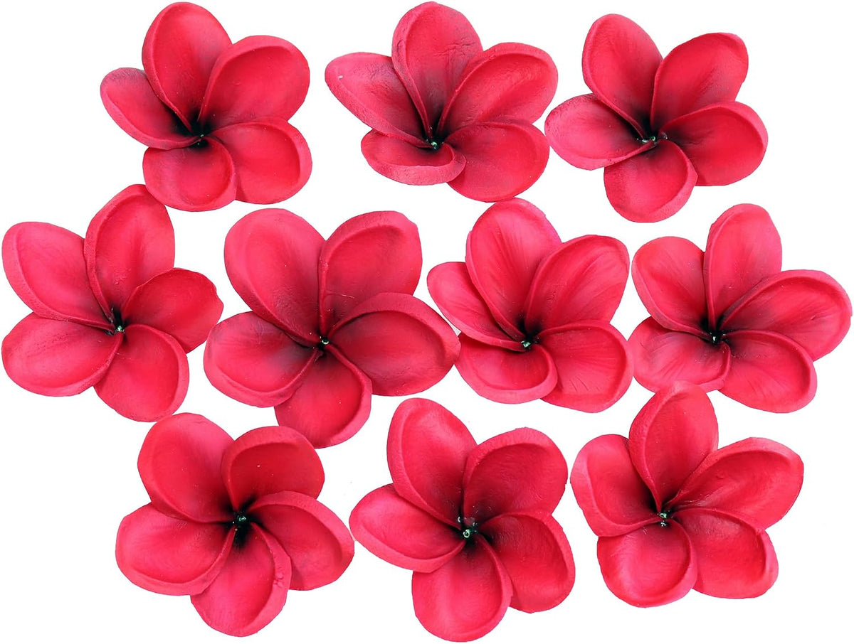 10PCS Artificial Plumeria Flowers with Stem, Apricot