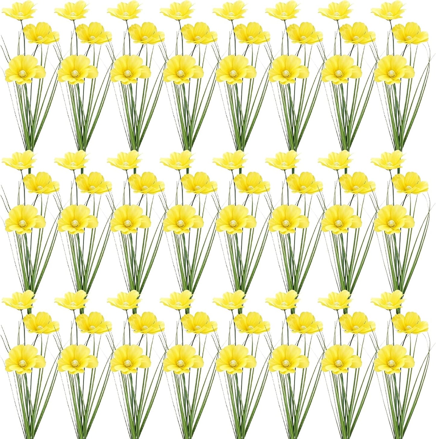 24Pcs Artificial Grass Plants, 17In UV Resistant Lavender Flowers Outdoors | Fake Silk Purple Floral UV Resistant for Outdoors Planters Home Garden Porch Decoration