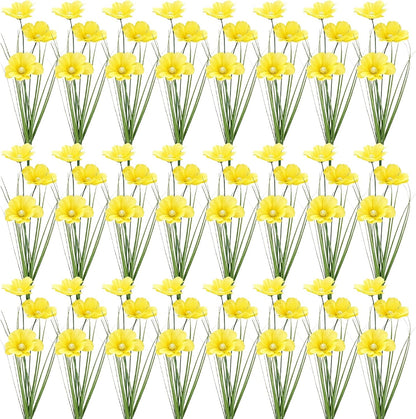 24Pcs Artificial Grass Plants, 17In UV Resistant Lavender Flowers Outdoors | Fake Silk Purple Floral UV Resistant for Outdoors Planters Home Garden Porch Decoration