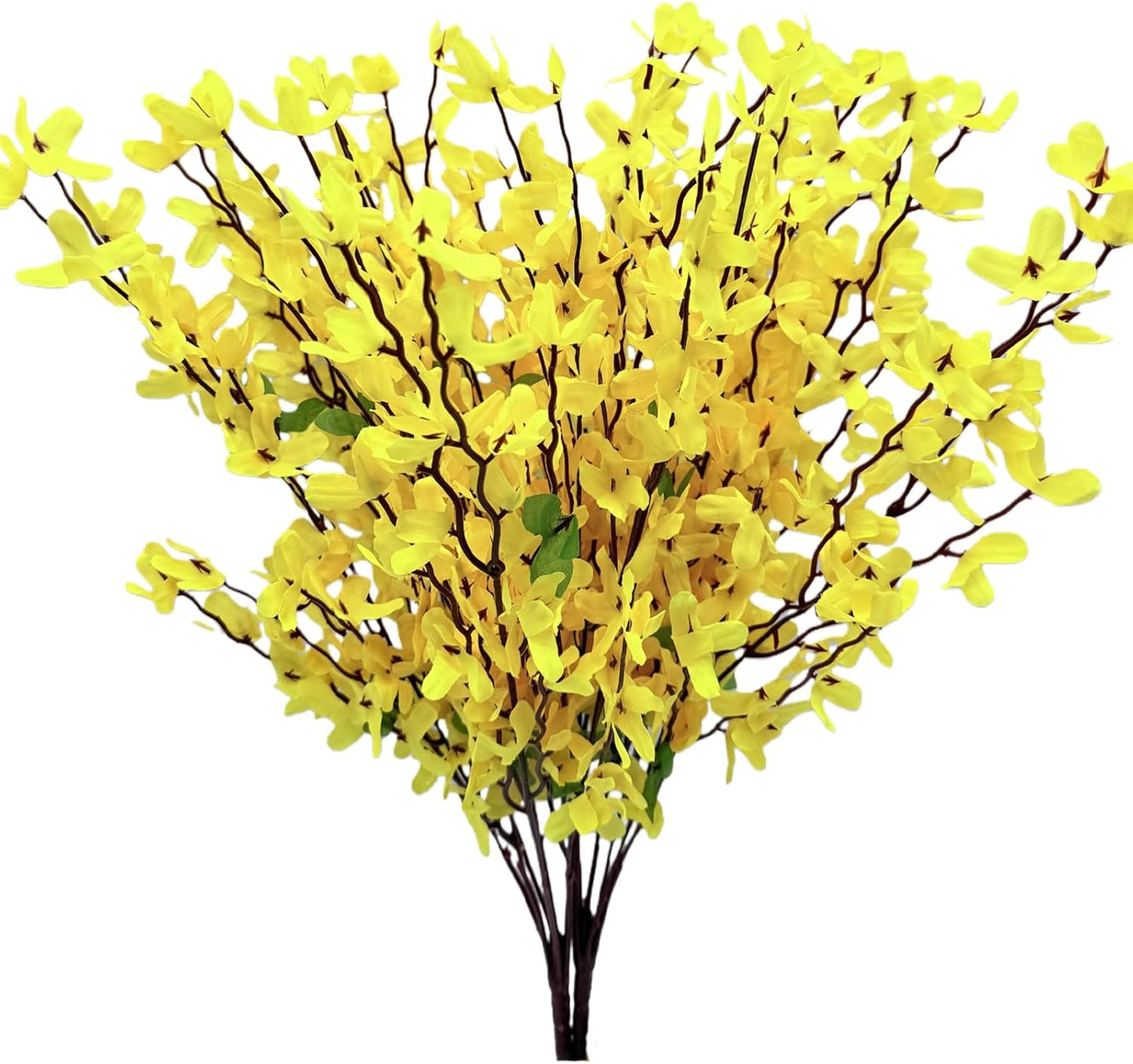 FERIAL3Pcs Artificial Forsythia Flower Branches Spring Summer Yellow Silk Fake Winter Jasmine Artificial Orchids Long Stem 41 Inch for DIY Floral Arrangement Wedding Party Home Office Decorate