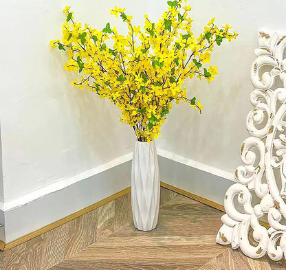 FERIAL3Pcs Artificial Forsythia Flower Branches Spring Summer Yellow Silk Fake Winter Jasmine Artificial Orchids Long Stem 41 Inch for DIY Floral Arrangement Wedding Party Home Office Decorate