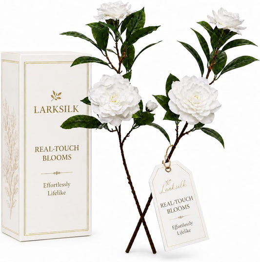 White Gardenia Spray, 2 Pack 28in Faux Flowers for Vases