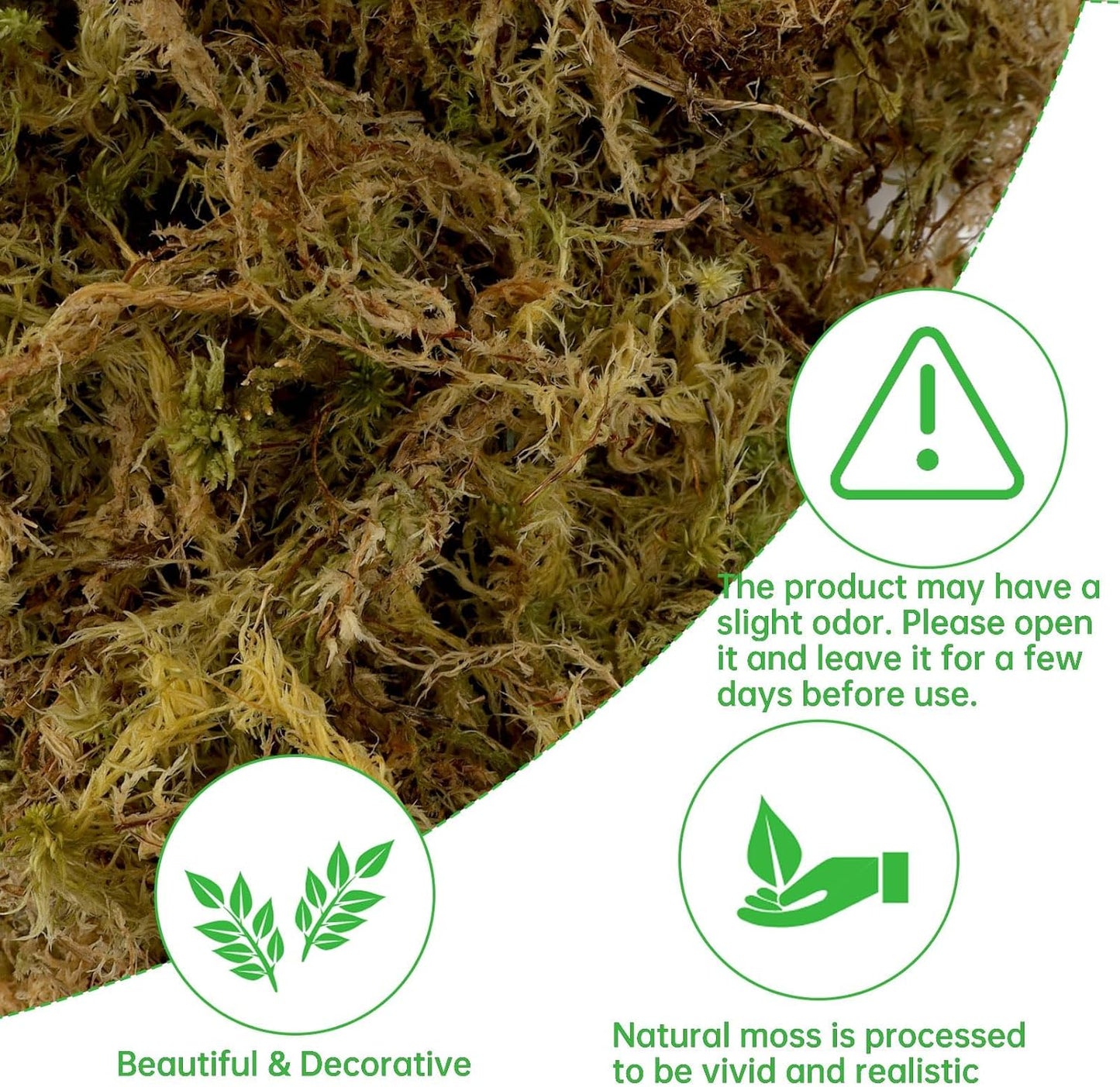 17.6 OZ Large Capacity Artificial Moss for Potted Plants,Natural Fake Moss Grass for Plants Indoor,Craft and Greenery Bulk for Hamsters(Fresh Green)