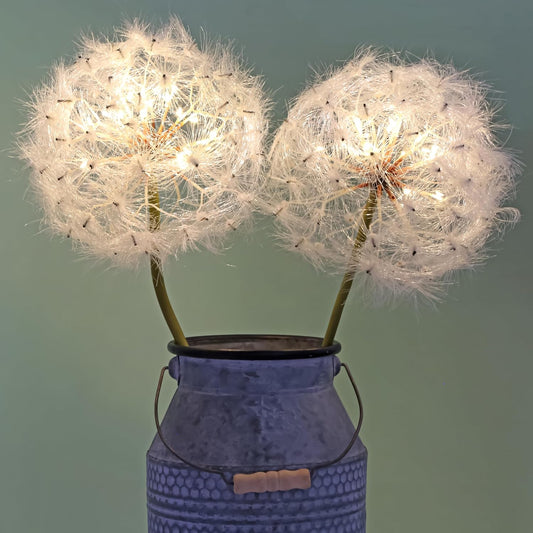 TOPIA Giant Artificial Dandelion Flower Fake Dandelion Decor for Home (2 Pcs) (White)