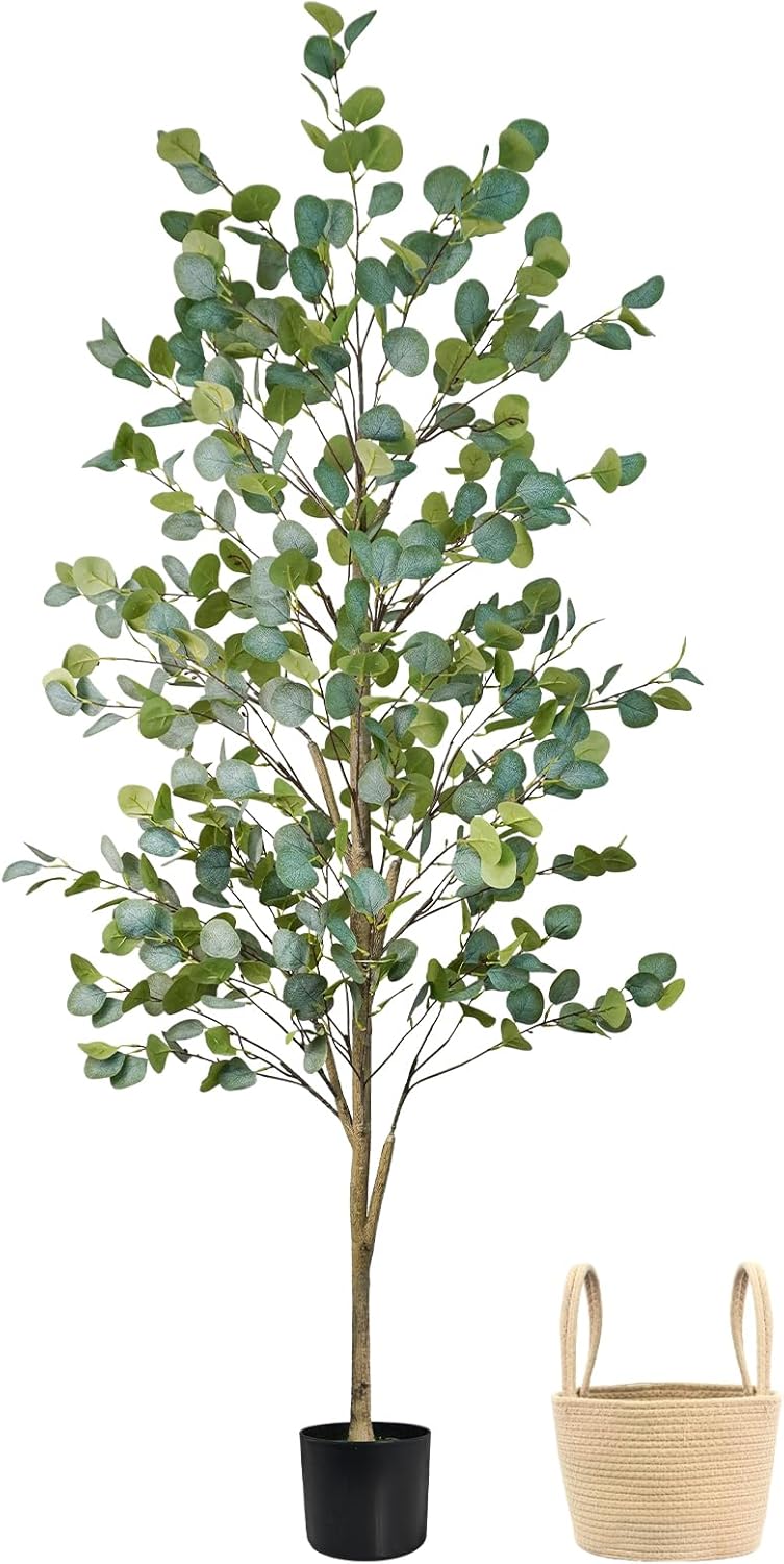 Artificial Eucalyptus Tree 6FT, Faux Floor Tree Indoor Outdoor