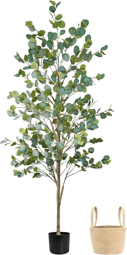 Artificial Eucalyptus Tree 6FT, Faux Floor Tree Indoor Outdoor