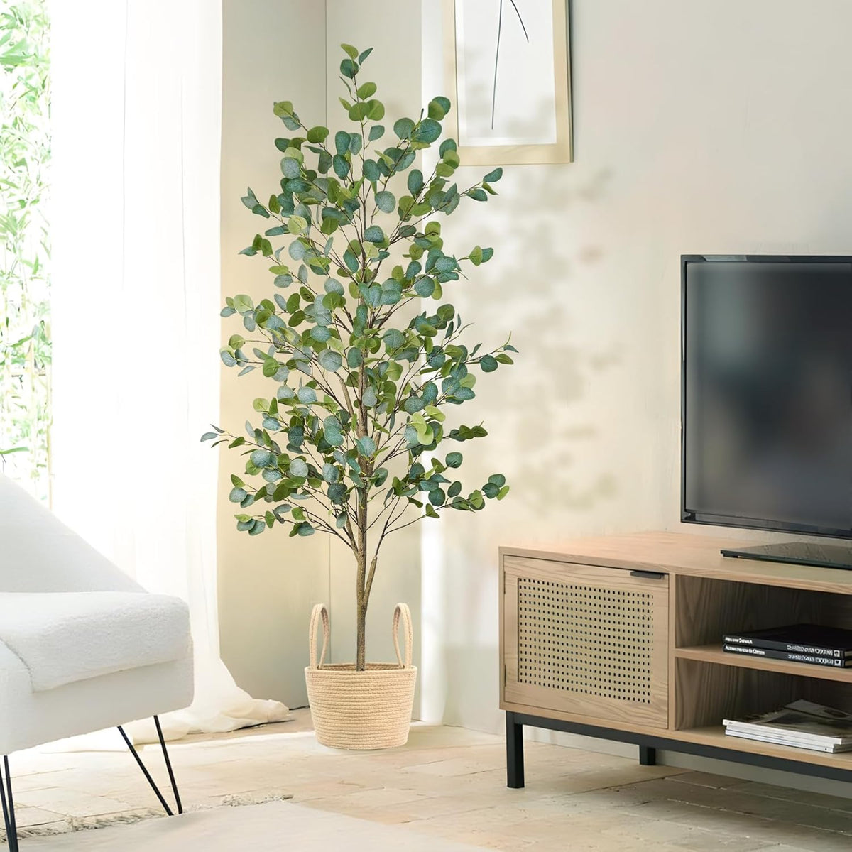 Artificial Eucalyptus Tree 6FT, Faux Floor Tree Indoor Outdoor