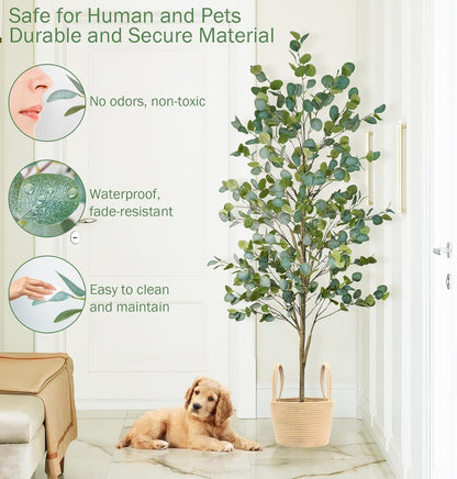 Artificial Eucalyptus Tree 6FT, Faux Floor Tree Indoor Outdoor