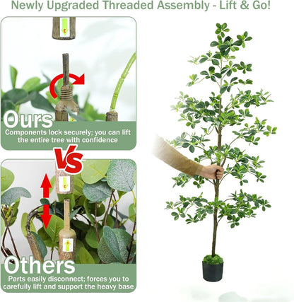 Artificial Eucalyptus Tree 6FT, Faux Floor Tree Indoor Outdoor