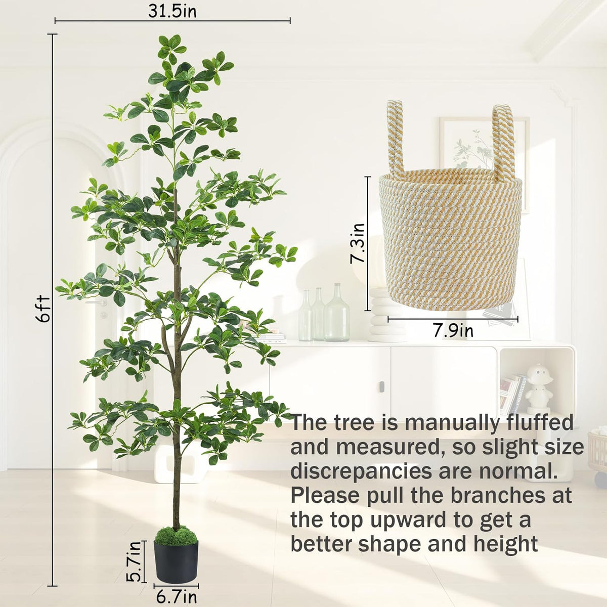 Artificial Eucalyptus Tree 6FT, Faux Floor Tree Indoor Outdoor
