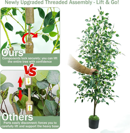 Artificial Eucalyptus Tree 6FT, Faux Floor Tree Indoor Outdoor