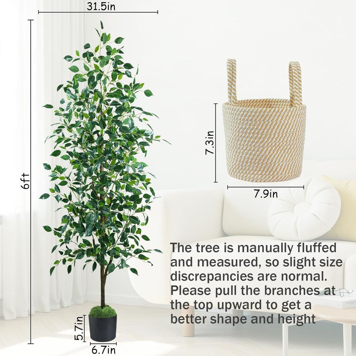 Artificial Eucalyptus Tree 6FT, Faux Floor Tree Indoor Outdoor