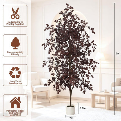 Artificial Eucalyptus Tree 6FT, Faux Floor Tree Indoor Outdoor