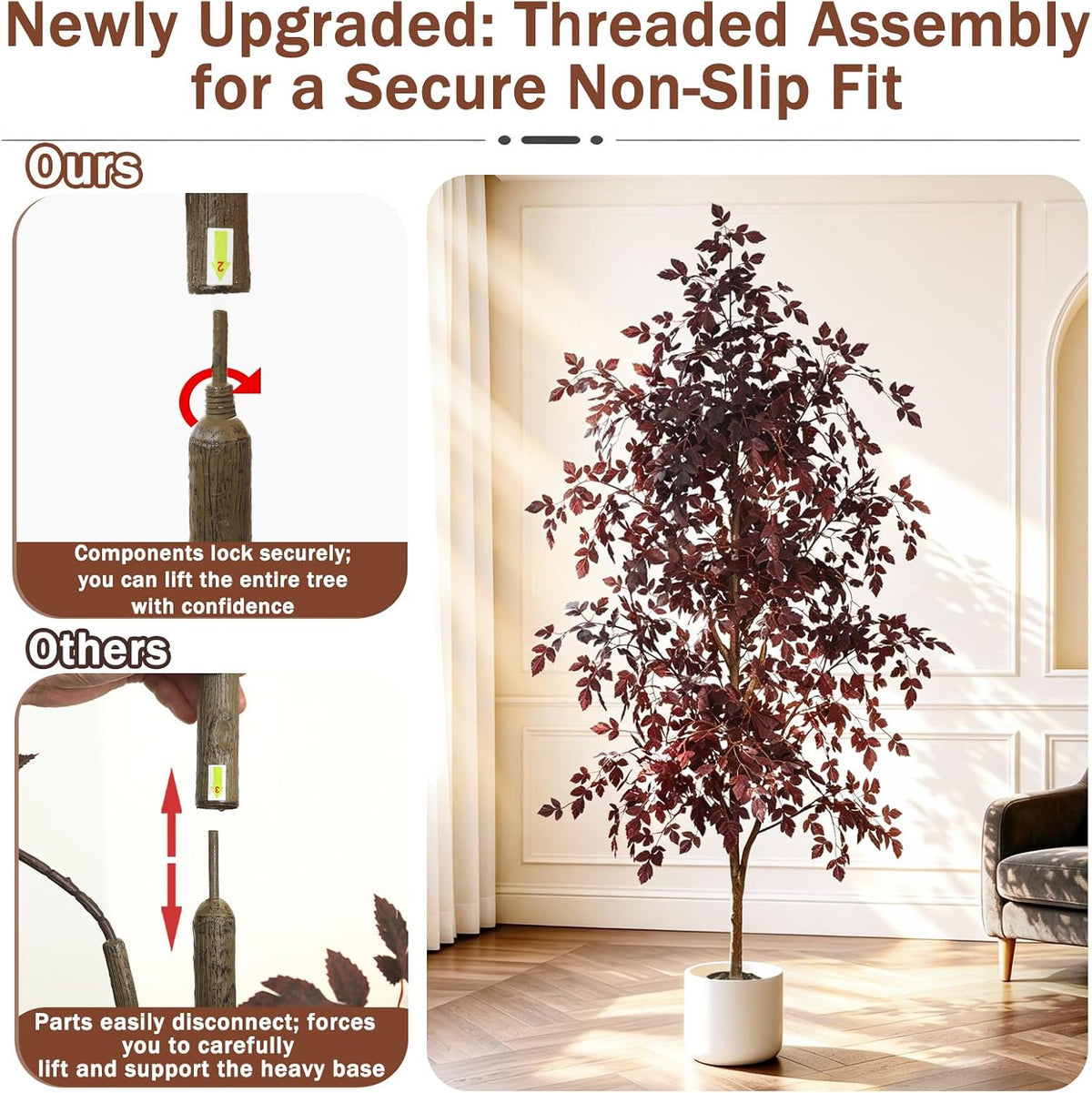 Artificial Eucalyptus Tree 6FT, Faux Floor Tree Indoor Outdoor