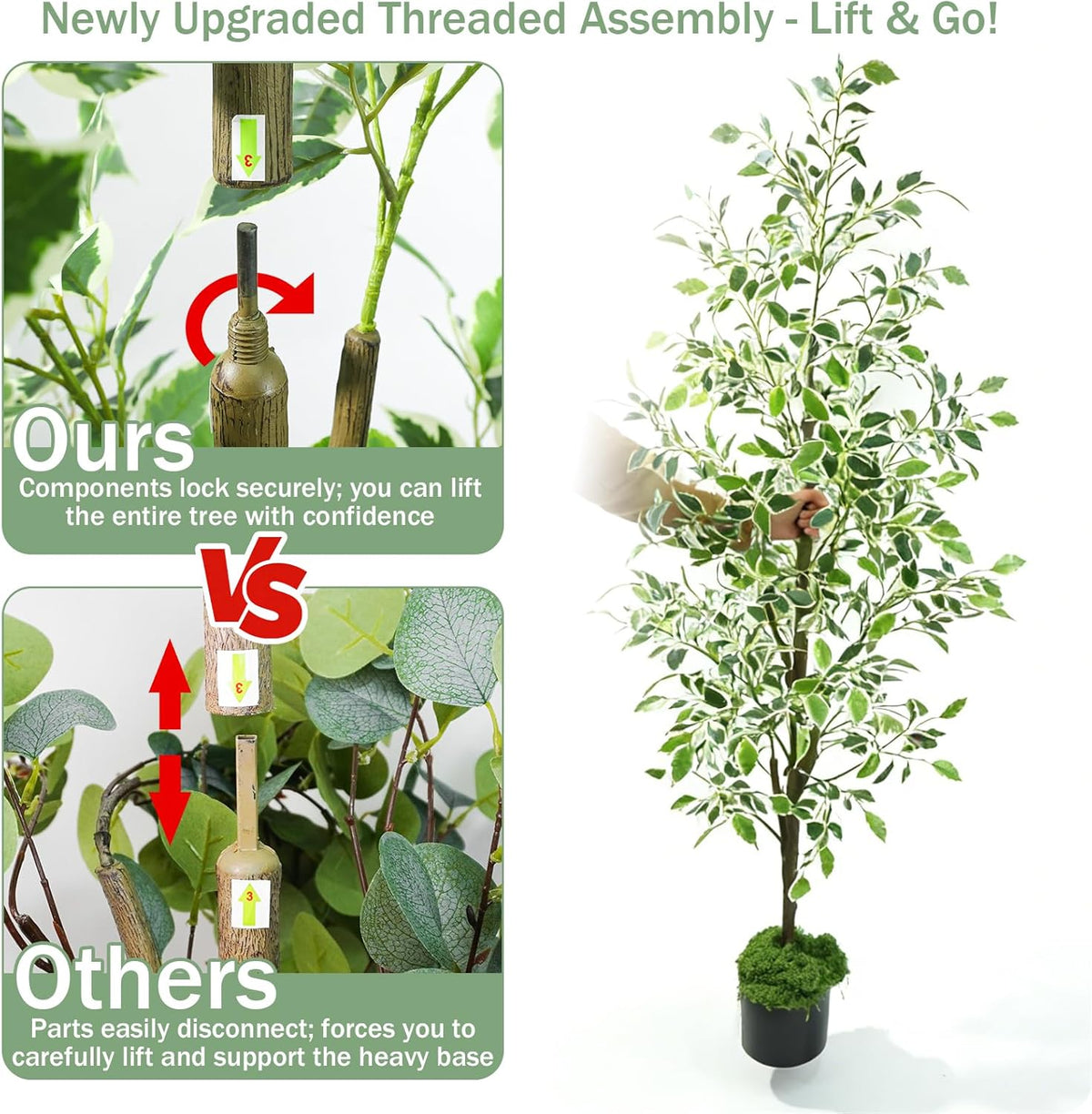 Artificial Eucalyptus Tree 6FT, Faux Floor Tree Indoor Outdoor
