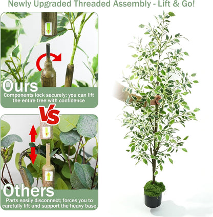 Artificial Eucalyptus Tree 6FT, Faux Floor Tree Indoor Outdoor