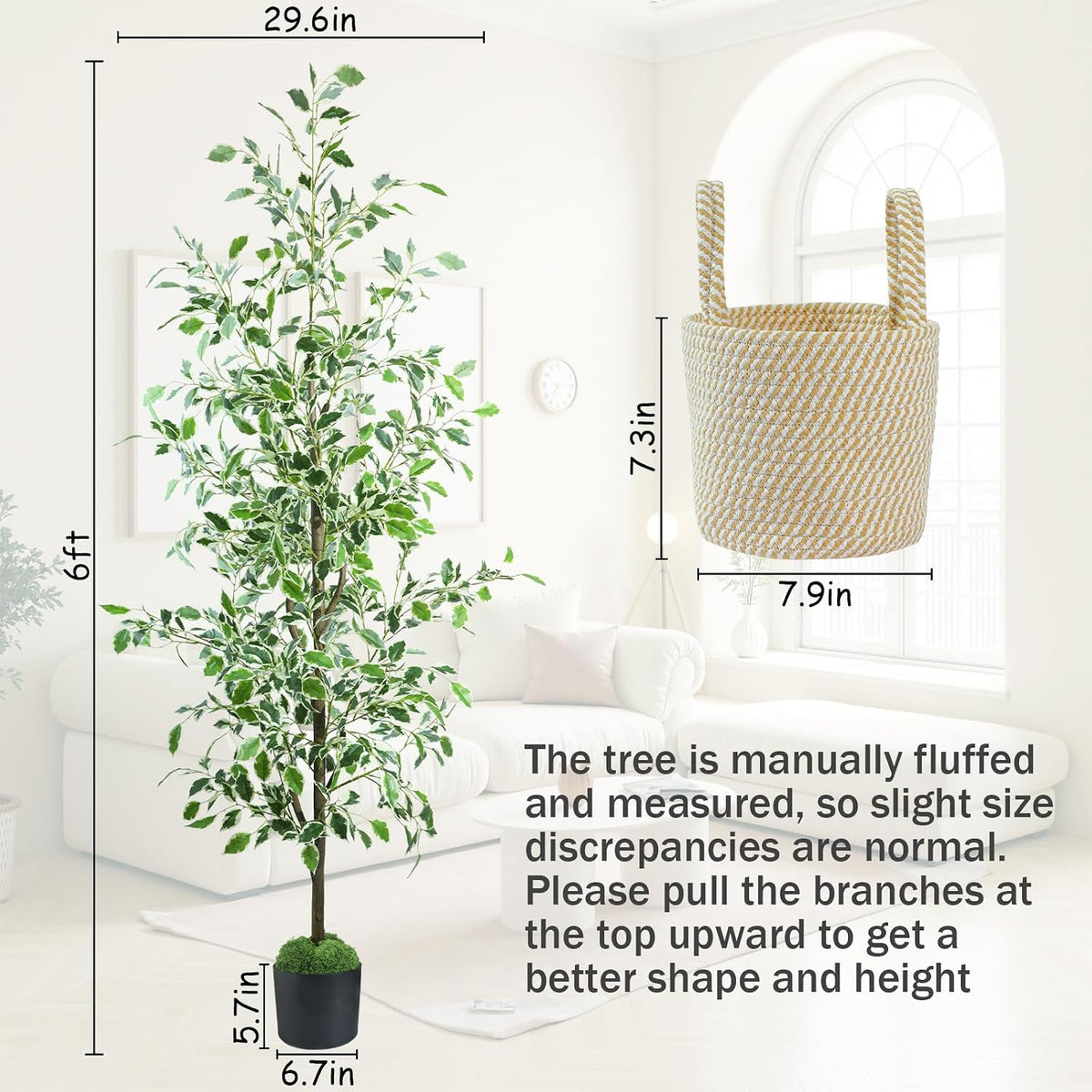 Artificial Eucalyptus Tree 6FT, Faux Floor Tree Indoor Outdoor