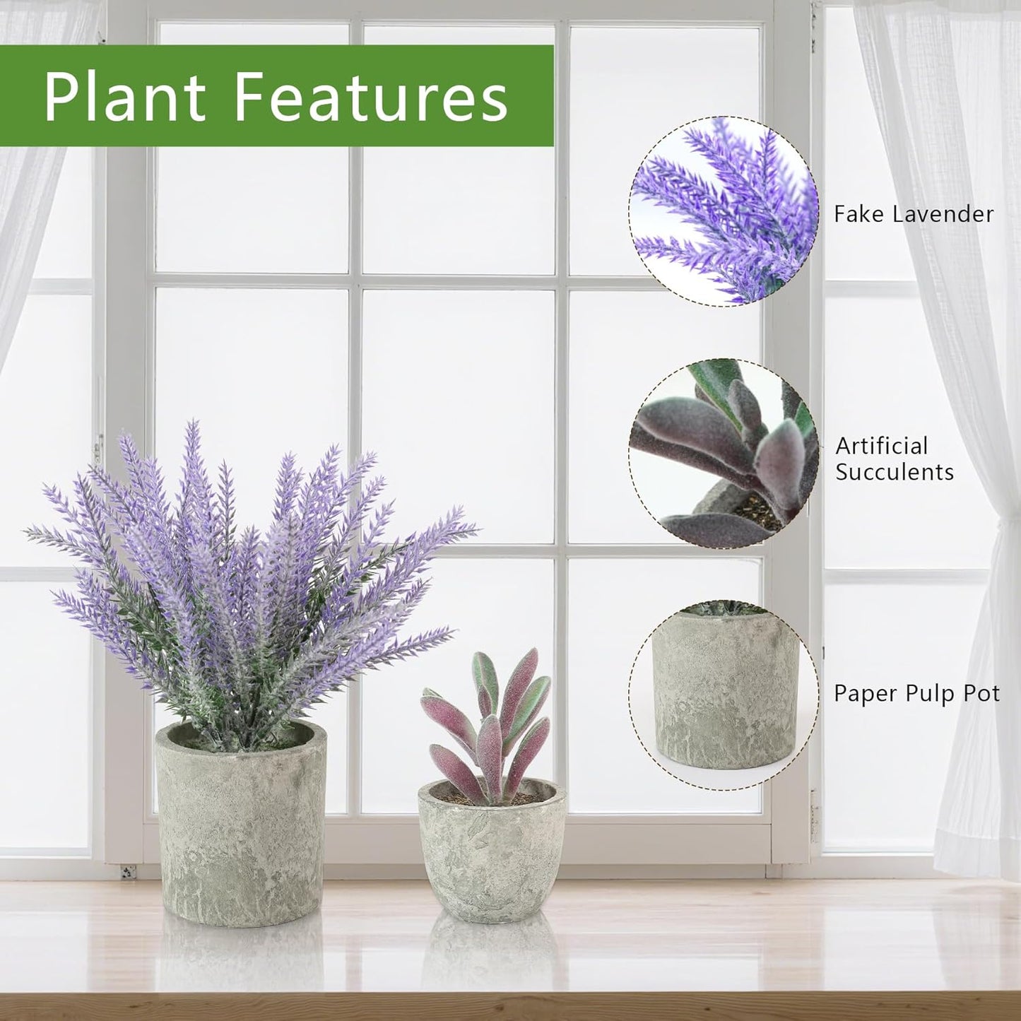 4 Pack Small Fake Plants, 10" Artificial Plants Indoor Eucalyptus/Rosemary/Succulents, Small Faux Plants in Pulp Pot,for Farmhouse Decor, for Bathroom Bedroom Kitchen Office Living Room Decor