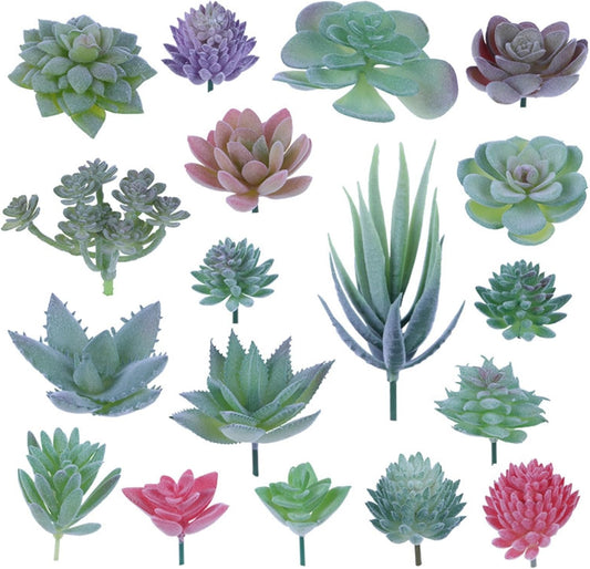 18 Pcs Artificial Succulents, Realistic Succulent Plants,Unpotted Faux Succulent for DIY Crafting Floral Wall Garden Arrangement Home Office Decoration