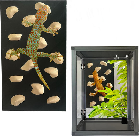 Rock Climbing Wall for Bearded Dragons Climbing Rock Wall Grips for Bearded Dragons Tank Accessories Reptiles Toy (Beige)