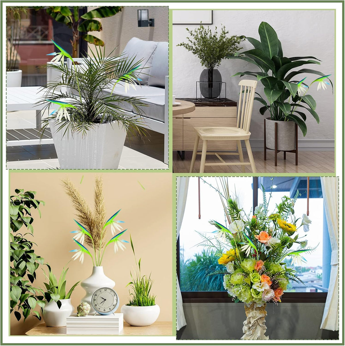 10 Pieces Bird of Paradise Artificial Plant 22 Inch Hawaiian Tropical Flowers Faux Flowers Bouquet Large Elegant Green Plant for Home Garden Decoration Office Wedding Decor Supplies (Red)