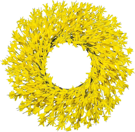 24 Inch Artificial Yellow Forsythia Wreaths Spring Summer Fall Wreath