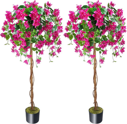 4FT Artificial Outdoor Trees Rose Tree Yellow Floral Tree